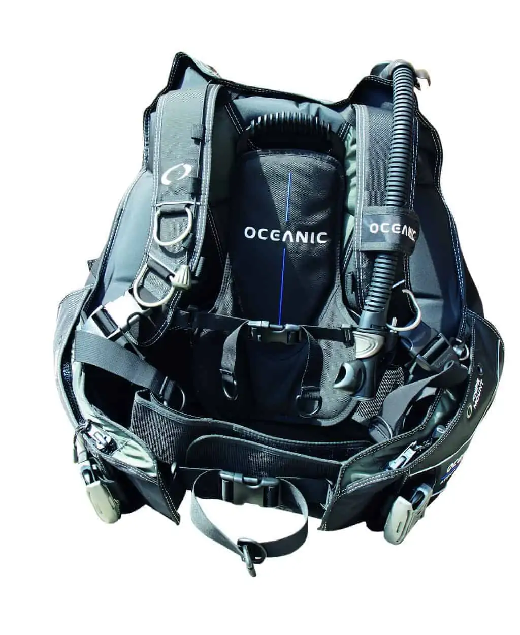 Oceanic Atmos BCD is a robustly built jacket which features an innovative hybrid aircell which provides rear-inflation for support underwater along with front inflation as per a traditional BCD for surface support.
