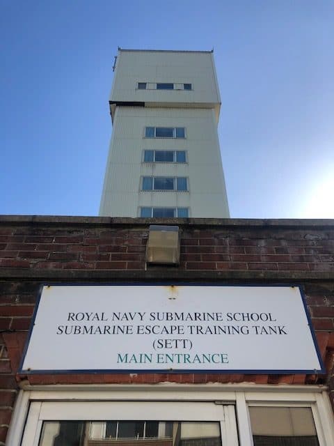 Royal navy submarine school. Submarine Escape Training Tank (SETT) - Main Entrance