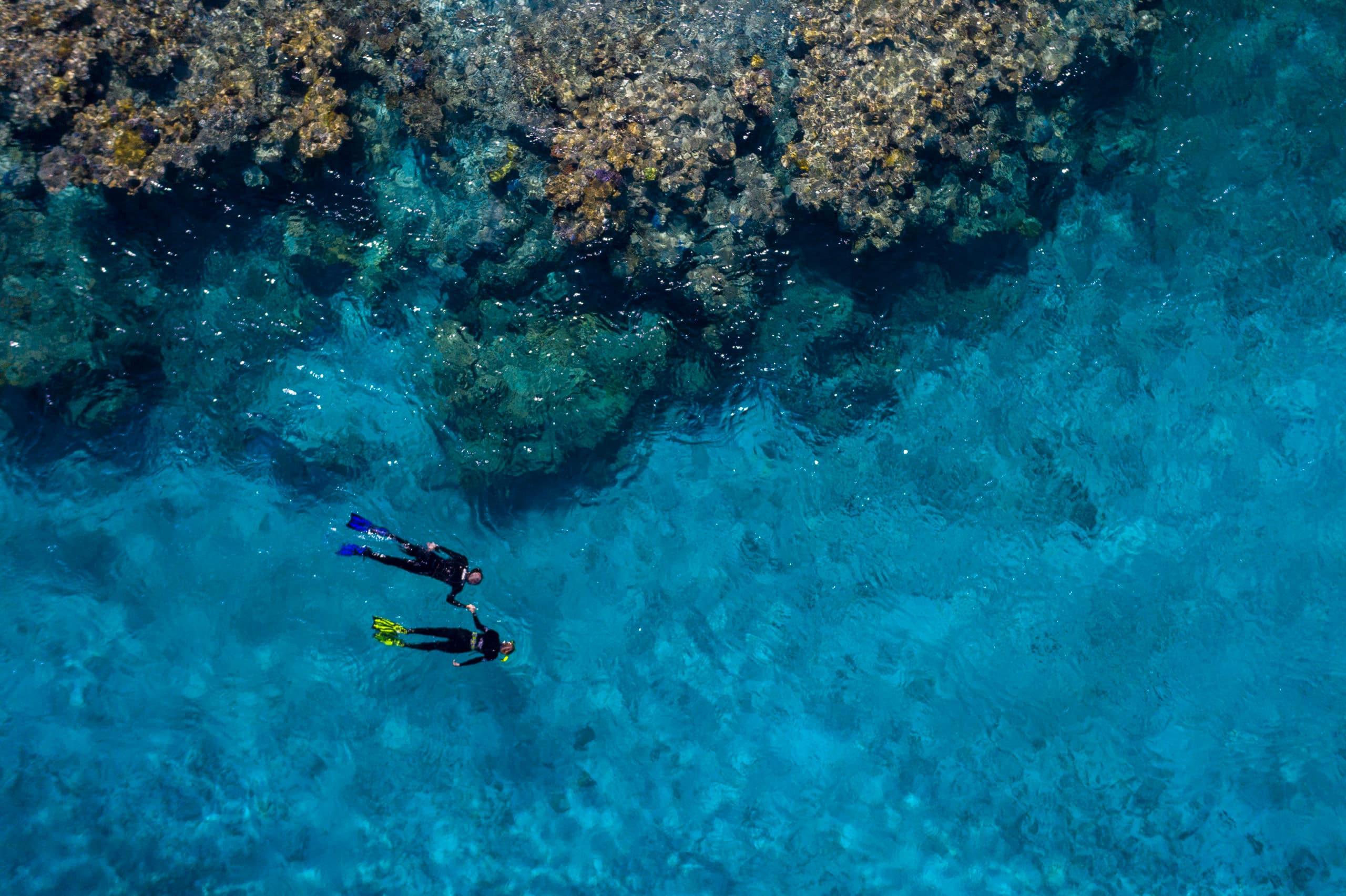 Arial View Snorkel - Diving Rowley Shoals - Credit Scott Portelli
