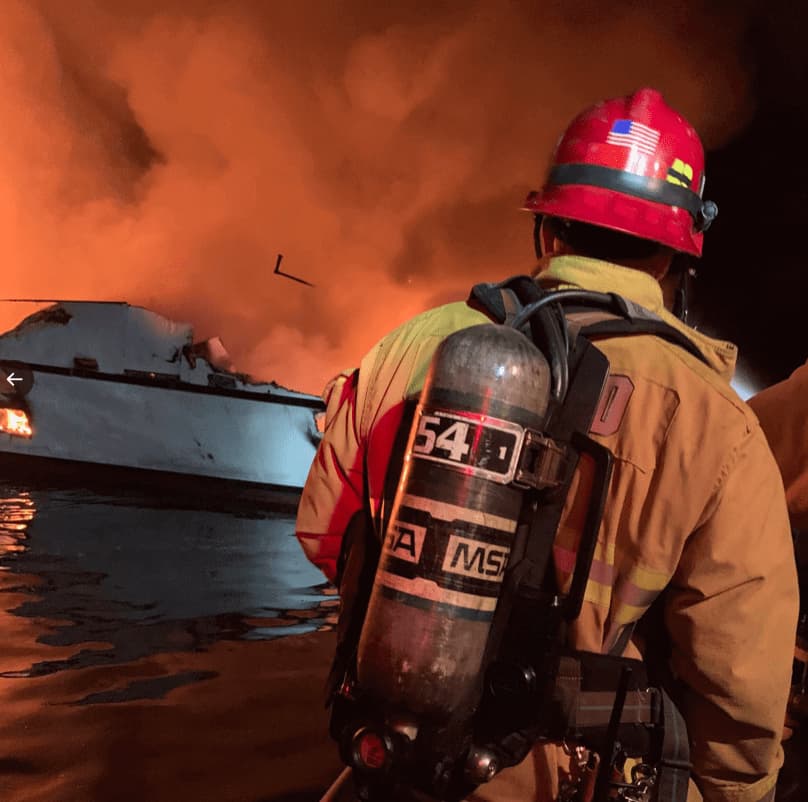 Captain charged over California boat fire deaths 1 Santa Barbara County Fire Department and Ventura County Fire Department
