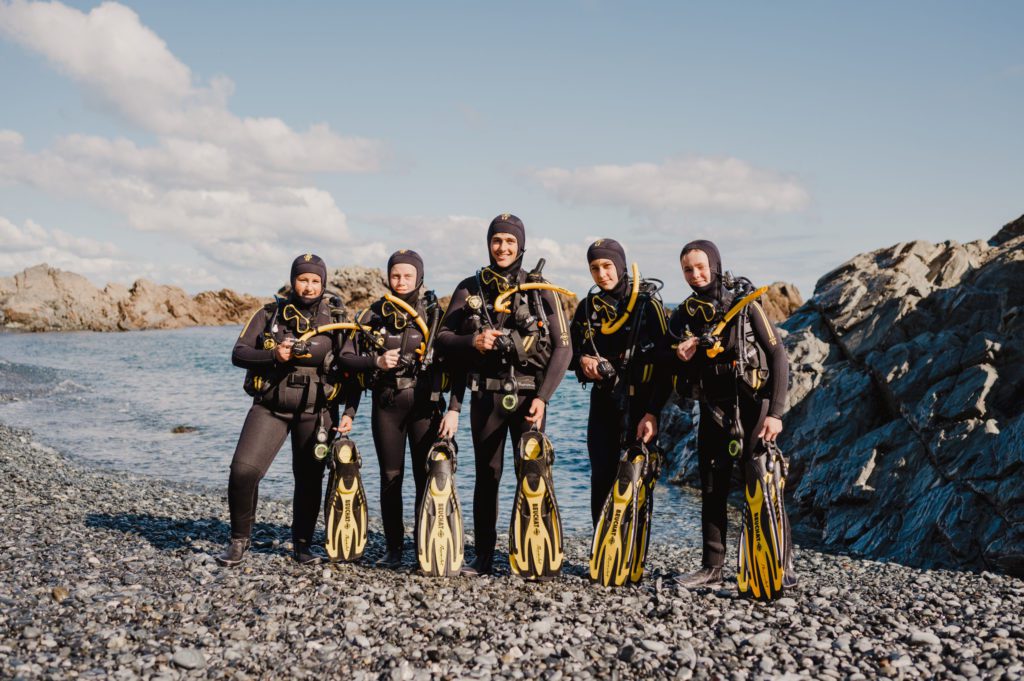 Teen divers on the trial run of Dive Project Cornwall at Porthkerris