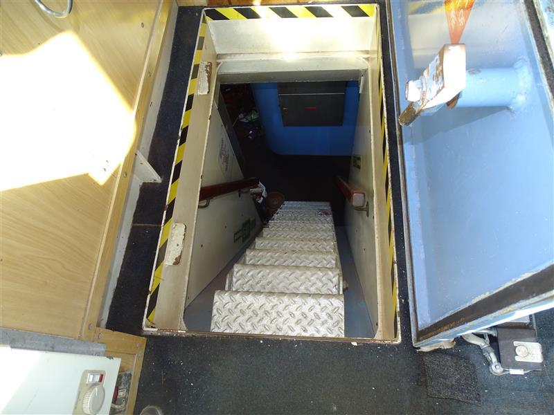 Access stairs to the lower decks of liveaboard