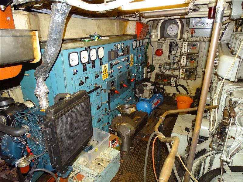 The engine room on the RV Loyal Helper