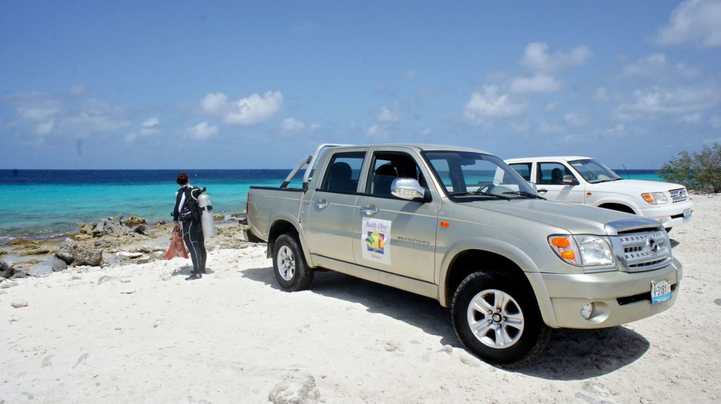 Scuba Diving Bonaire Pickup Truck