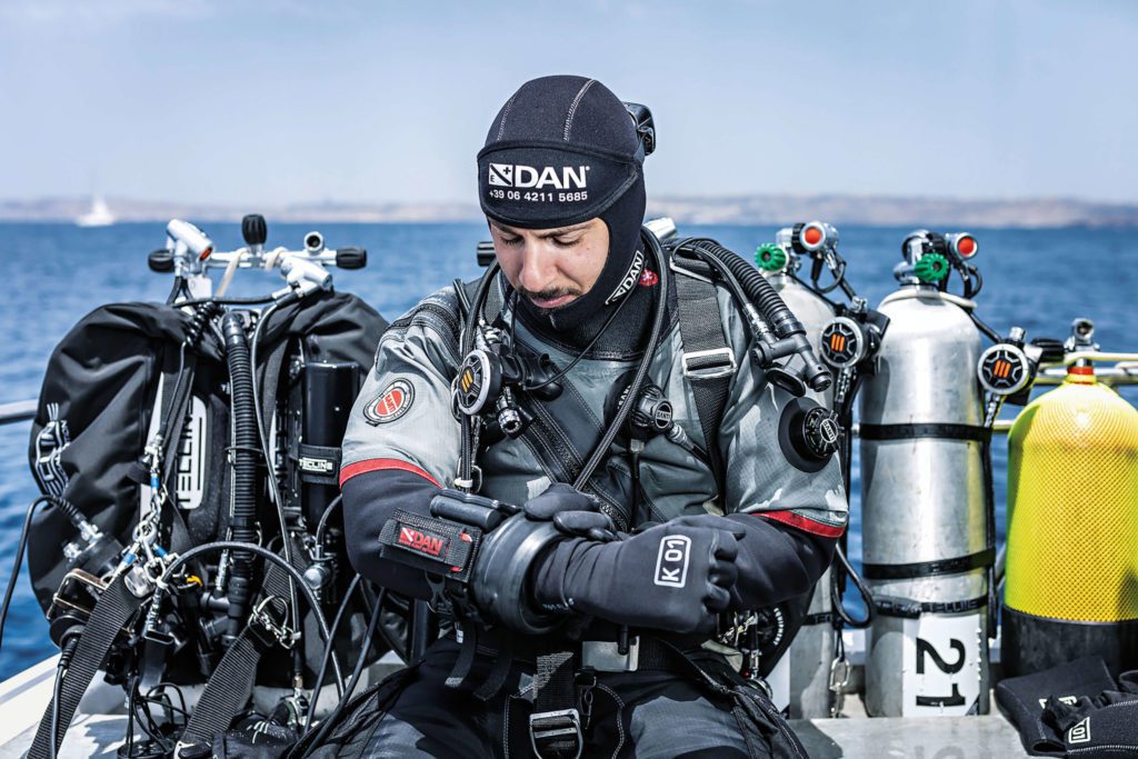 Technical Diver Gearing up for a Dive