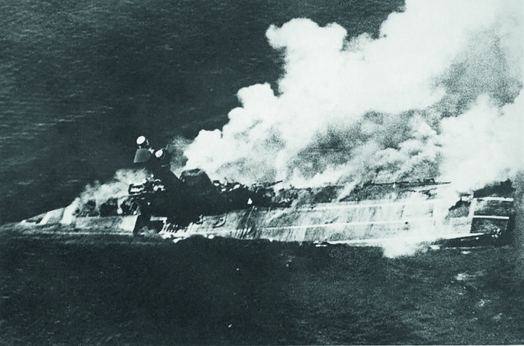 HMS Hermes sinking