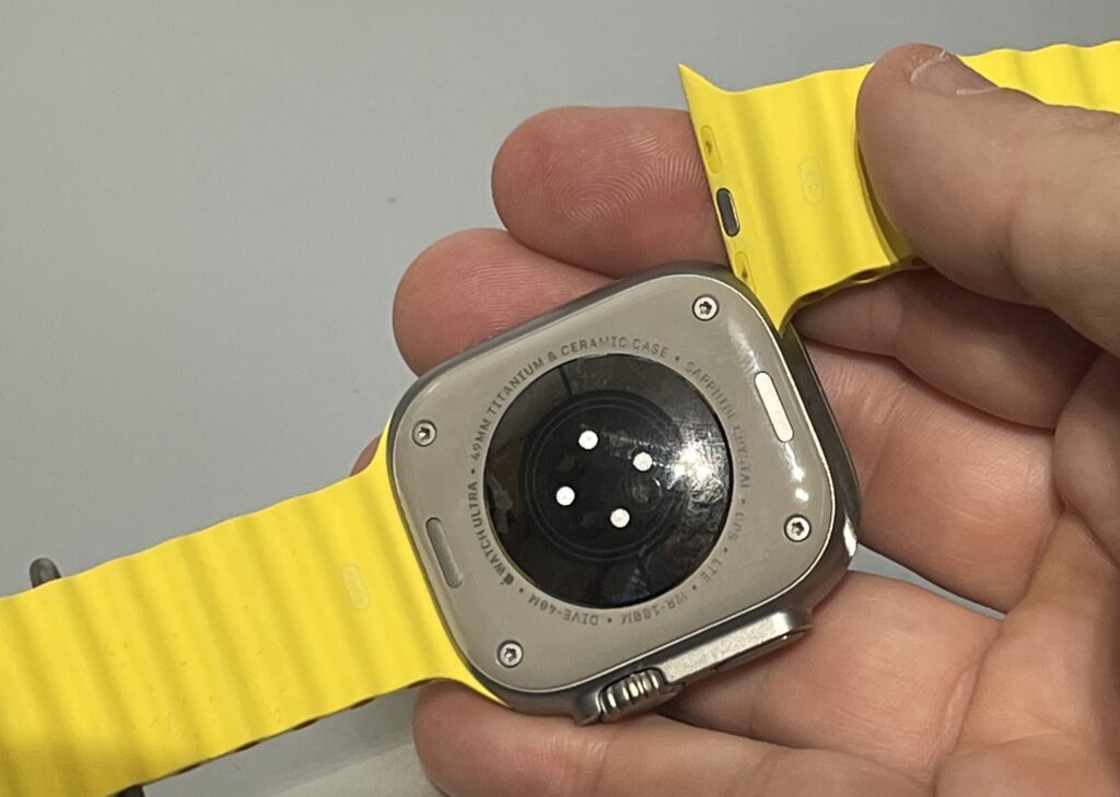 Swapping out the strap on the Apple Watch Ultra is a simple matter