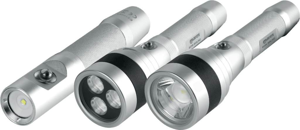 Mares EOS Dive Torches: An In-Depth Review 2 MARES EOS 20LRZ trifecta of CREE LEDs mounted in the head