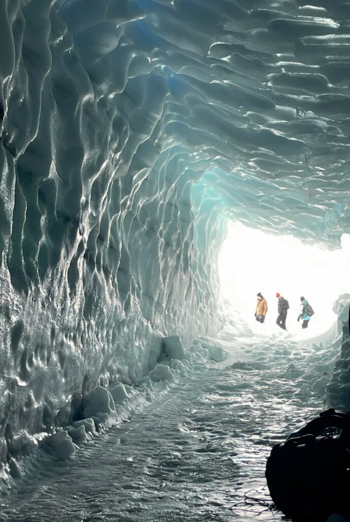 The view from inside the glacier