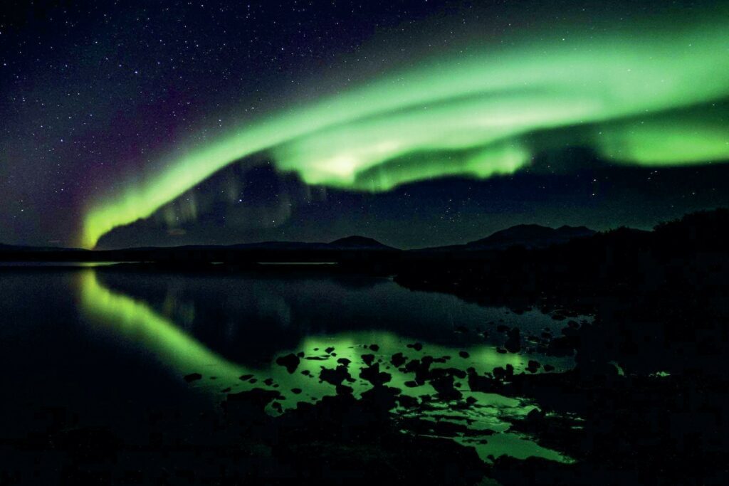 The Northern Lights provide a stunning display