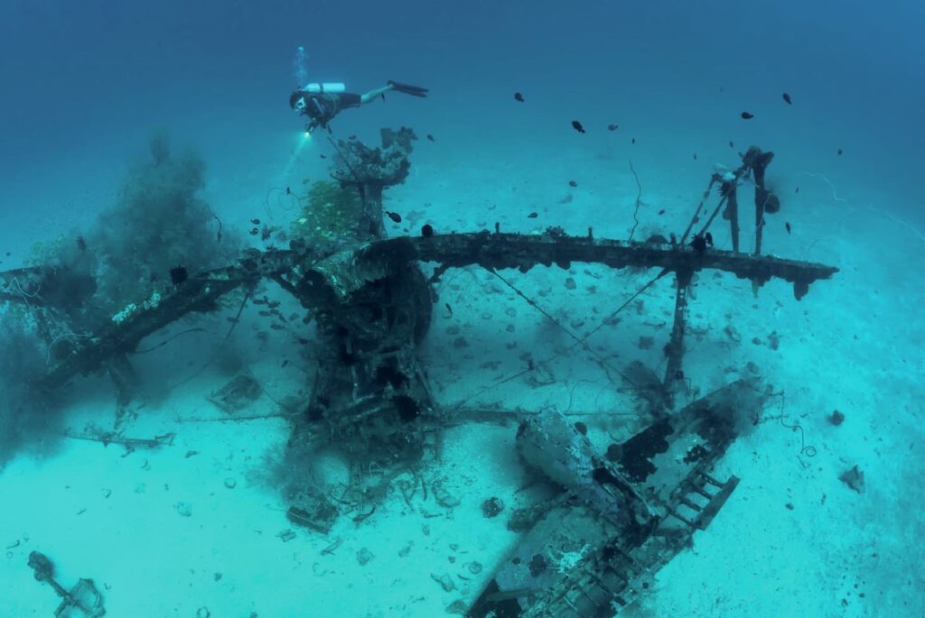 Underwater Airplane Wreckage