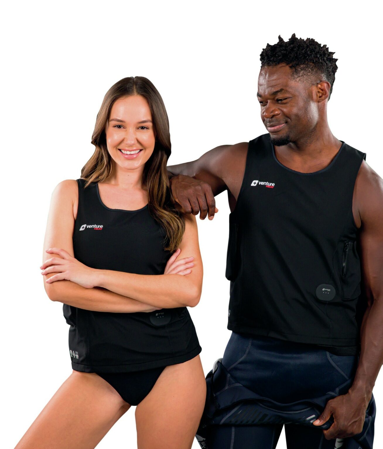 girl and guy wearing VENTURE HEAT PRO 32 HEATED VEST