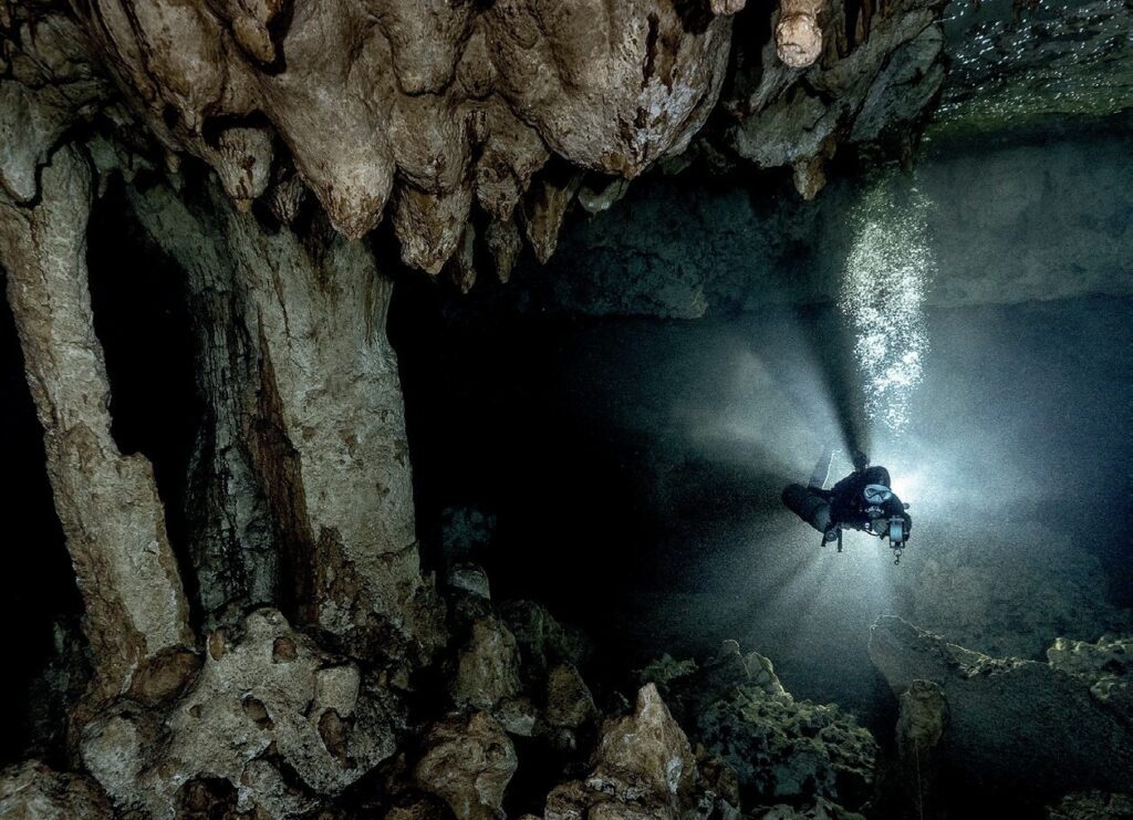 Dramatic shot within the cave