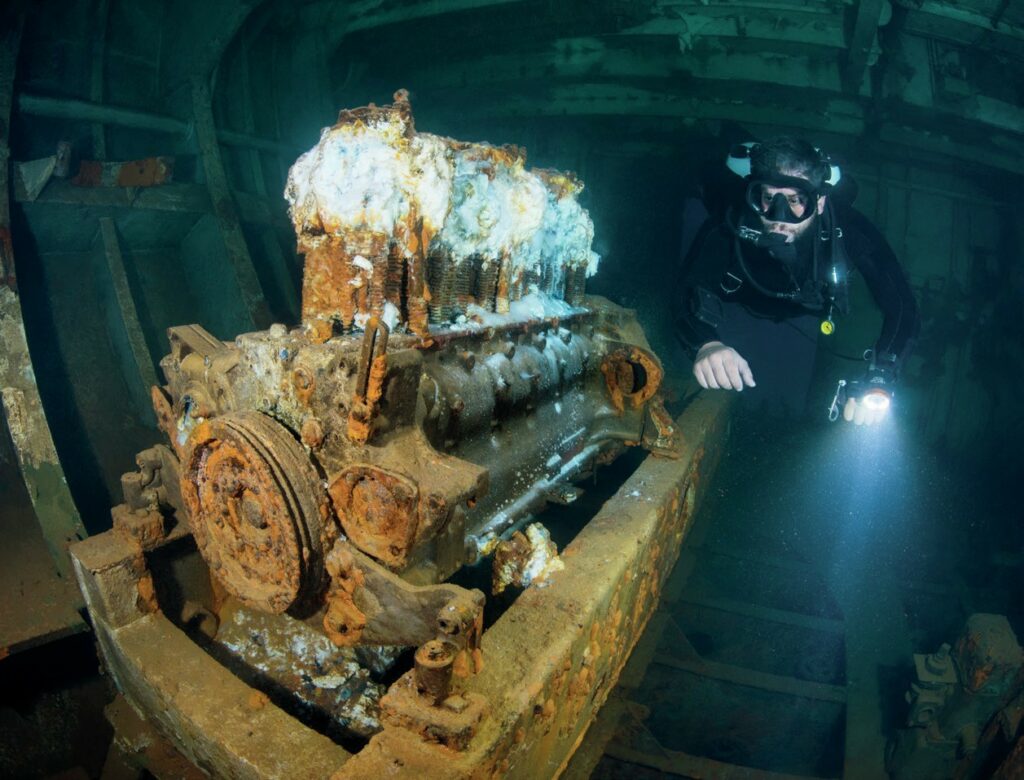 Discovering Cyprus: An Unforgettable Diving Experience 13 Elpida engine room
