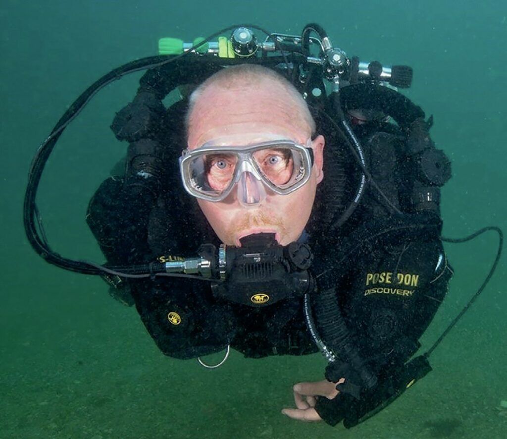 David diving on a CCR