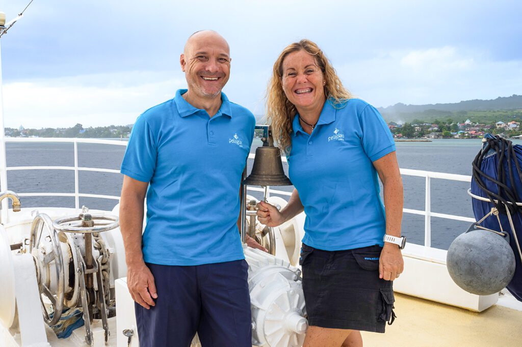 Pelagian's cruise directors Ramon Crivilles and Judith Terol Oto.
